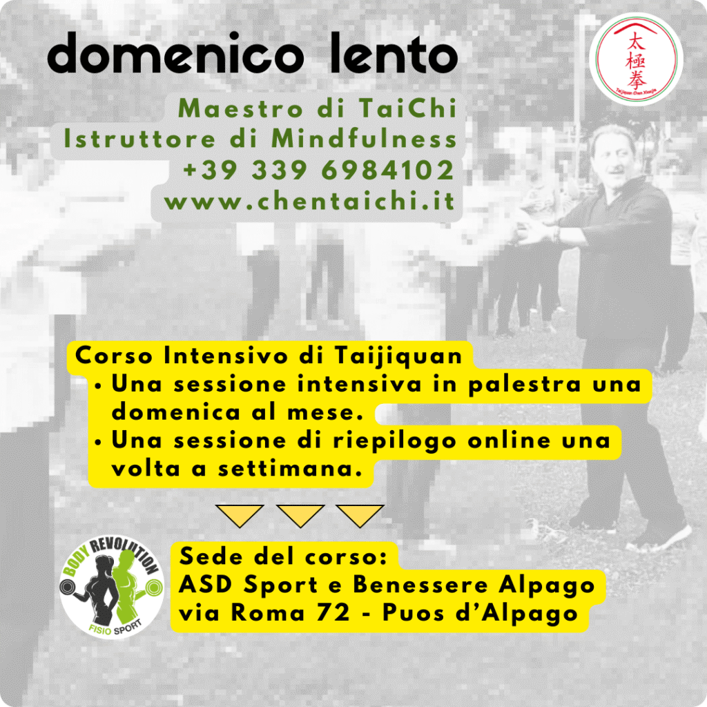 Corsi di taijiquan in Alpago, a Belluno e online 2024/2025